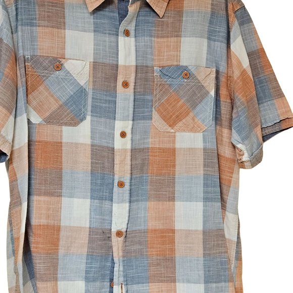 Weatherproof Shirt Mens Large Button Front Plaid Chest Pockets Short Sleeve - Picture 3 of 10